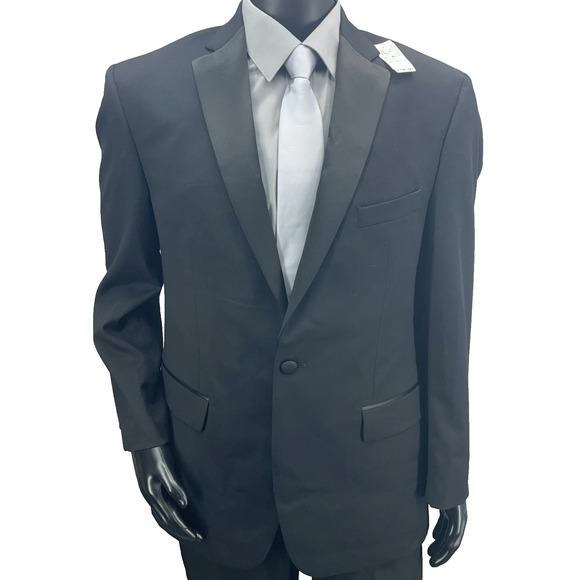 Jos A Bank Travelers Men’s 42R Black Tuxedo Dinner Jacket Tailored Fit $795 NWT - Picture 1 of 9